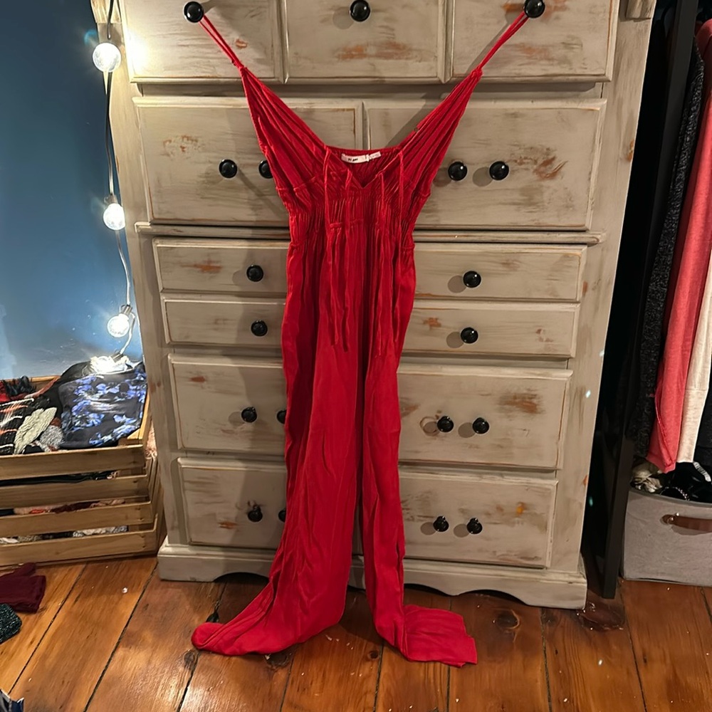 Miami romper - size small. Adorable spaghetti strap red